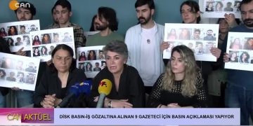 Disk Basın-İş Gözaltına Alınan 9 Gazeteci İçin Basın Açıklaması Yapıyor – CAN AKTÜEL