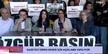 Pirha Muhabiri Diren Keser İçin Basın Açıklaması Yapılıyor