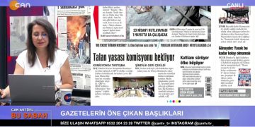 Çilem Küçükkeleş’in sunumuyla Can Aktüel Bu Sabah programı Can Tv’de.