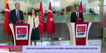DEM PARTİ VE CHP GENEL BAŞKANI ORTAK AÇIKLAMA YAPIYOR