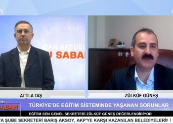 Attilâ Taş’ın sunumuyla Can Aktüel Bu Sabah programının konukları Eğitim-Sen Genel Sekreteri Zülküf Güneş ve Gazeteci Veli Büyükşahin. 1 Bölüm