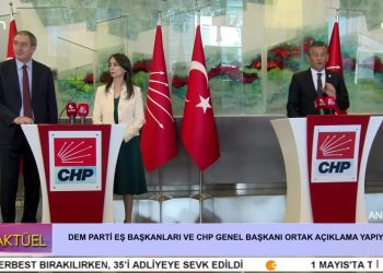 DEM PARTİ VE CHP GENEL BAŞKANI ORTAK AÇIKLAMA YAPIYOR
