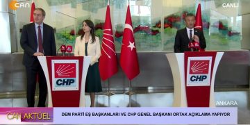 DEM PARTİ VE CHP GENEL BAŞKANI ORTAK AÇIKLAMA YAPIYOR