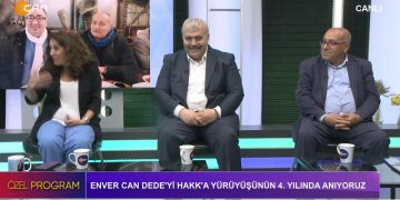Hüseyin Kelleci İle Özel Program’da Enver Can Dede’yi Hakk’a Yürüyüşünün 4. Yılında Anıyoruz. Konuklar: Seyit Süleyman Aziz Baba Cemevi Başkanı Fevzi Can, Seyit Süleyman Aziz Baba Cemevi Yöneticisi Dursun Şahin, Sosyolog Pakize Gürhan.