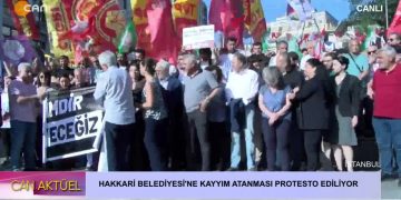 HAKKARİ BELEDİYESİNE KAYYIM ATANMASI PROTESTO EDİLİYOR