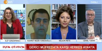 Gerici Müfredat Ve Eğitim Sistemi – Avrupa Parlamentosu Seçimleri Bir Çok Ülkede Sarsıntı Yarattı – Elif Sonzamancı’nın Hazırlayıp Sunduğu Bizim Gündem Programının Konukları Akademisyen Kudret Nezir Yunusoğlu, Gazeteci Yücel Özdemir, Gazeteci Cemal Turan Ve Gazeteci Nilgün Mete