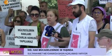 İHD, Hak Mücadelesinde 38 Yaşında, Sultanahmet Meydanın’da Basın Açıklaması Yapıyor.