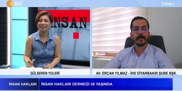İnsan Hakları Derneği 38 Yaşında – Mücadelede İlkelere Bağlılık, Israr Ve İnadın Önemi – Gülseren Yoleri’nin Sunumuyla İnsan Hakları Programının Konuğu İHD Diyarbakır Şube Başkanı Av. Ercan Yılmaz