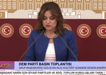 DEM Parti Grup Başkanvekili Gülistan Kılıç Koçyiğit Basın Toplantısında Gündemi Değerlendiriyor.