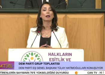 DEM Parti Grup Toplantısı, DEM Parti  Eş Genel Başkanı Tülay Hatimoğullar konuşuyor.