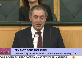 DEM Parti Grup Toplantısı, DEM Parti Eş Genel Başkanı Tuncer Bakırhan konuşuyor. 2
