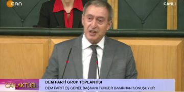 DEM Parti Grup Toplantısı, DEM Parti Eş Genel Başkanı Tuncer Bakırhan konuşuyor.