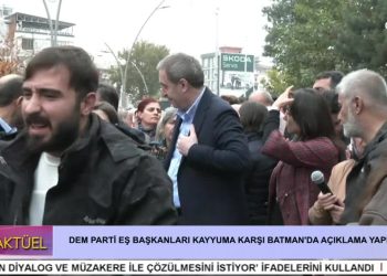 DEM Parti Eş Başkanları Kayyımlara Karşı Batman’da Açıklama Yapıyor.
