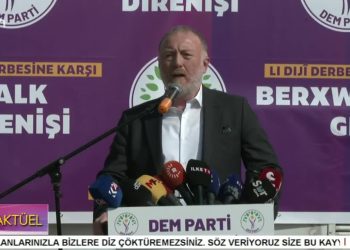 DEM Parti Grup Toplantısı, DEM Parti Eş Genel Başkanlar ‘Kayyum Rejimine Karşı’ mardin’de konuşuyor.