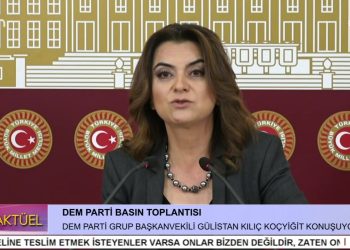 DEM Parti Basın Toplantısı, Grup Başkanvekili Gülistan Kılıç Koçyiğit Değerlendiriyor.