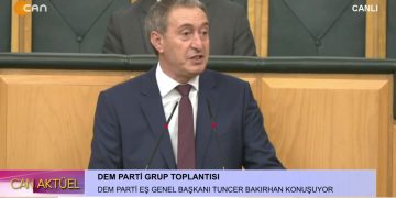 DEM Parti Grup Toplantısı, DEM Parti Eş Genel Başkanı Tuncer Bakırhan konuşuyor..