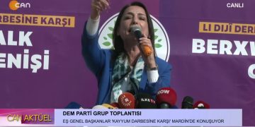 DEM Parti Grup Toplantısı, DEM Parti Eş Genel Başkanlar ‘Kayyum Rejimine Karşı’ mardin’de konuşuyor.