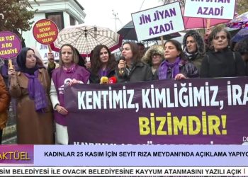 KADINLAR 25 KASIM İÇİN SEYİT RIZA MEYDANINA YÜRÜYÜP AÇIKLAMA YAPIYOR