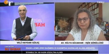Veli Haydar Güleç ile Can Aktüel Bu Sabah’ın konuğu Eşik Gönüllüsü Avukat Hülya Gülbahar.