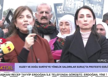 KUZEY VE DOĞU SURİYE’YE YÖNELİK SALDIRILAR SURUÇ’TA PROTESTO EDİLİYOR