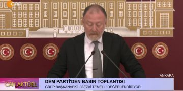 – DEM PARTİ BASIN TOPLANTISI
– Grup Başkan Vekili Sezai Temelli Değerlendiriyor
– Can Aktüel Programı CanTV’de