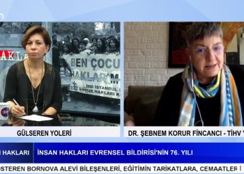 İnsan Hakları Evrensel Bildirisi’nin 76. Yılı – Türkiye’de Ve Dünyada İnsan Hakları – Gülseren Yoleri İle İnsan Hakları Programının Konuğu TİHV YK ÜYESİ Dr. Şebnem Korur Fincan