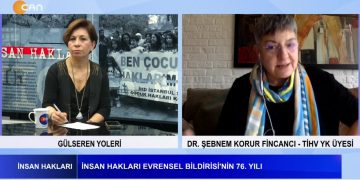 İnsan Hakları Evrensel Bildirisi’nin 76. Yılı – Türkiye’de Ve Dünyada İnsan Hakları – Gülseren Yoleri İle İnsan Hakları Programının Konuğu TİHV YK ÜYESİ Dr. Şebnem Korur Fincan