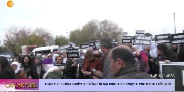 KUZEY VE DOĞU SURİYE’YE YÖNELİK SALDIRILAR SURUÇ’TA PROTESTO EDİLİYOR