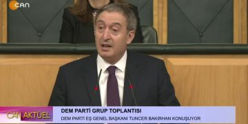 DEM Parti Grup Toplantısı, DEM Parti Eş Genel Başkanı Tuncer Bakırhan konuşuyor..