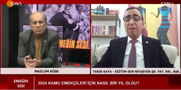 2024 Yılı Kamu Emekçileri İçin Nasıl Bir Yıl Oldu? – Mazlum Köse’nin Sunumuyla Emeğin Sesi Programının Konuğu Eğitim-Sen Nevşehir Şubesi Yürütme Kurulu Başkanı Tarık Kaya.