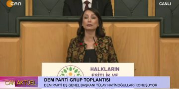 DEM Parti Grup Toplantısı, DEM Parti Eş Genel Başkanı Tülay Hatimoğulları  konuşuyor..