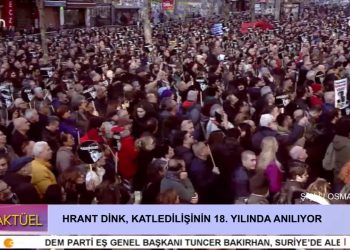 Gazeteci Hrant Dink, Katledilişinin 18. Yılında Agos Gazetesi Önünde Anılıyor.