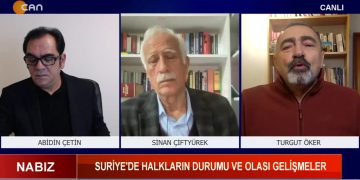 – Suriye’de Halkların Durumu ve Olası Gelişmeler, 
– Suriye’deki Aleviler ve Kürtler Açısından Durum Nedir, 
Abidin Çetin ile Nabız. Konuklar: AABK Önceki Başkanı Turgut Öker, DEM Parti Van Milletvekili Sinan Çiftyürek.