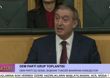 DEM Parti Grup Toplantısı, DEM Parti Eş Genel Başkanı Tuncer Bakırhan konuşuyor..