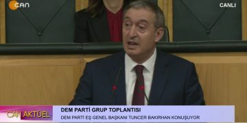 DEM Parti Grup Toplantısı, DEM Parti Eş Genel Başkanı Tuncer Bakırhan konuşuyor..