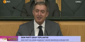 DEM Parti Grup Toplantısı, DEM Parti Eş Genel Başkanı Tuncer Bakırhan konuşuyor..