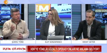 HDK’ye Yönelik Gözaltı Operasyonları Ne Anlama Geliyor ? – Almanya Seçimleri 23 Şubat’ta – Kürt Sorununun Çözümü – Elif Sonzamancı İle Bizim Gündem Programının Konukları DIE LINKE Milletvekili Adayı Vedat Akter, Uryan Xızır Ocağı Mensubu Veli Büyükşahin, Siyasetçi Şükrü Töre