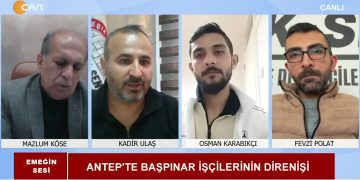 Mazlum Köse’nin sunduğu Emeğin Sesi programının konuğı BİRTEK-SEN Bölge Temsilcisi Kadir Ulaş. – Antep’de Başpınar İşçilerinin Direnişi, – BİRTEK-SEN Genel Başkanı Türkmen Tutuklandı, – Antep’te İşçi Direnişleri Sürüyor.