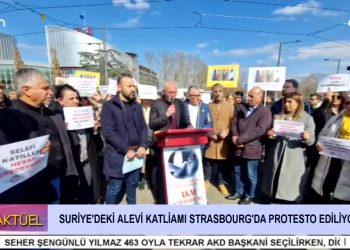 Aleviler Strasbourg’ta Suriye’deki Alevi Katliamını Protesto Ediyor