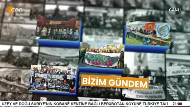 – Elif Sonzamancı’nın sunduğu Bizim Gündem’in konukları AHADD Başkanı Hamit Karaoğullarından, HDP Eski Milletvekili Ali Atalan, Gazeteci Nilgün Mete ve Cemal Turan Suriye’deki Alevi soykırımını değerlendirecek
