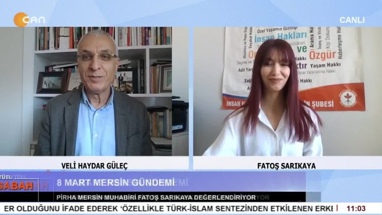 – Veli Haydar Güleç İle Can Aktüel Bu Sabah Programının 2. Bölüm Konukları Pirha Mersin Muhabiri Fatoş Sarıkaya Ve CanTV Programcısı Nuray Atmaca