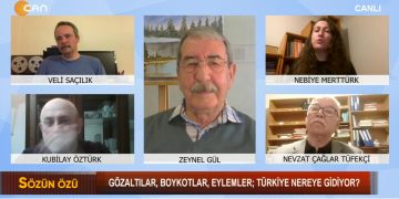Gözaltılar, Boykotlar, Eylemler; Türkiye Nereye Gidiyor ? – Zeynel Gül İle Sözün Özü Programının Konukları Halkevleri Genel Başkanı Nebiye Merttürk, DEV-GENÇ Atila Sarp, Sosyolog/Siyasetçi Veli Saçılık Gazeteci Kubilay Öztürk Ve Sosyolog/ Gazeteci Nevzat Çağlar Tüfekçi
