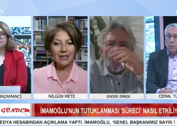 İmamoğlu’nun Tutuklanması ‘ Süreci ‘ Nasıl Etkiliyor – Suriye’de Alevi Ve Kadın Katliamı Durmuyor – Elif Sonzamancı İle Bizim Gündem Programının Konukları Yazar Ender İmrek, Gazeteci Nilgün Mete Ve Gazeteci Cemal Turan