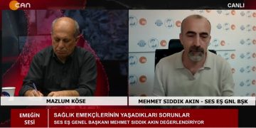 Mazlum Köse ile Emeğin Sesi programının konuğu SES Eş Genel Başkanı Mehmet Sıddık Akın. – 17 Nisan Sağlıkta Şiddete Karşı Mücadele Günü – Sağlık emekçilerinin yaşadığı sorunlar