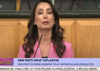 DEM Parti Grup Toplantısı, DEM Parti Eş Genel Başkanı Tülay Hatimoğulları konuşuyor..