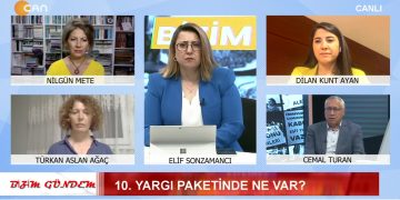 10. Yargı Paketinde Ne Var ? – İzmir Belediye İşçilerinin Grevi Niye Hedefte ? – Alevilere Yargı Ablukası – Elif Sonzamancı İle Bizim Gündem Programının Konukları DEM Parti Urfa Milletvekili Dilan Kunt Ayan, Avukat Türkan Aslan Ağaç, Gazeteci Nilgün Mete Ve Gazeteci Cemal Turan