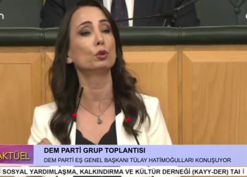 DEM Parti Grup Toplantısı, DEM Parti Eş Genel Başkanı Tülay Hatimoğulları konuşuyor..