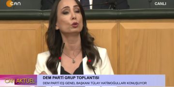 DEM Parti Grup Toplantısı, DEM Parti Eş Genel Başkanı Tülay Hatimoğulları konuşuyor..