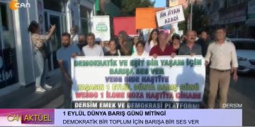 DEMOKRATİK BİR TOPLUM İÇİN BARIŞA BİR SES VER – 1 EYLÜL DÜNYA BARIŞ GÜNÜ MİTİNGİ
