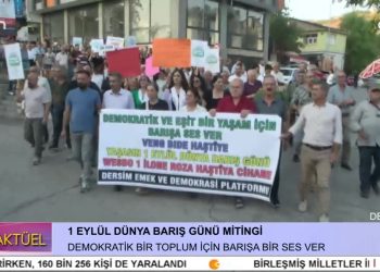 DEMOKRATİK BİR TOPLUM İÇİN BARIŞA BİR SES VER – 1 EYLÜL DÜNYA BARIŞ GÜNÜ MİTİNGİ